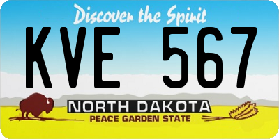 ND license plate KVE567