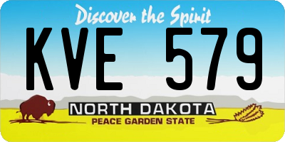 ND license plate KVE579