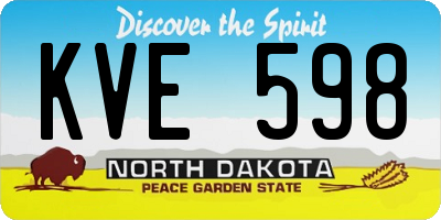 ND license plate KVE598