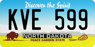 ND license plate KVE599