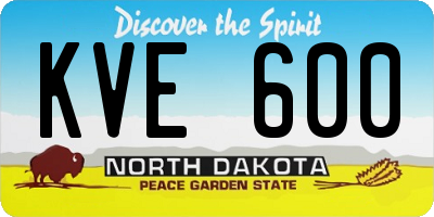 ND license plate KVE600