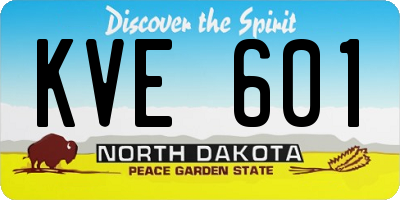 ND license plate KVE601