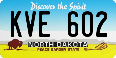 ND license plate KVE602