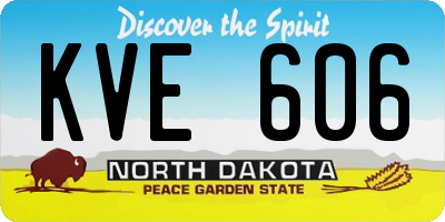 ND license plate KVE606
