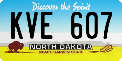 ND license plate KVE607