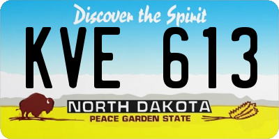 ND license plate KVE613