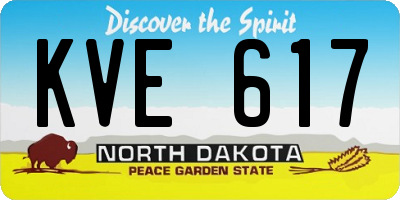 ND license plate KVE617