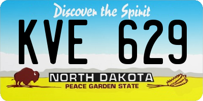 ND license plate KVE629