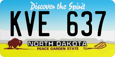 ND license plate KVE637