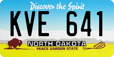 ND license plate KVE641