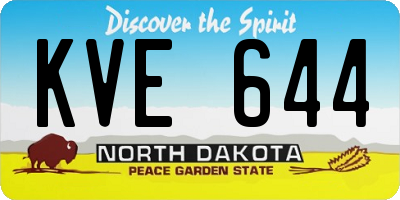 ND license plate KVE644