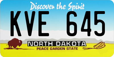 ND license plate KVE645