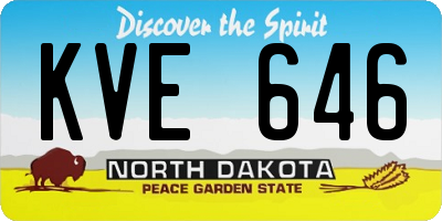 ND license plate KVE646