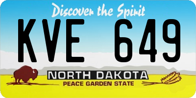 ND license plate KVE649