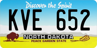 ND license plate KVE652