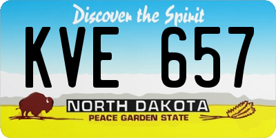 ND license plate KVE657