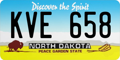 ND license plate KVE658