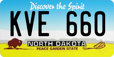 ND license plate KVE660