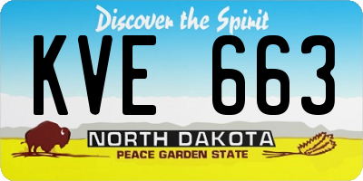 ND license plate KVE663