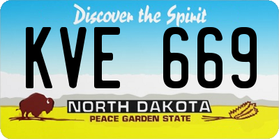 ND license plate KVE669