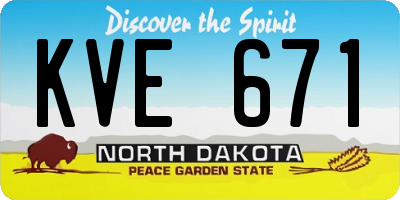 ND license plate KVE671
