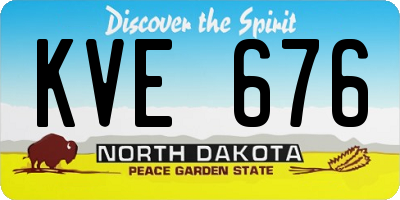ND license plate KVE676