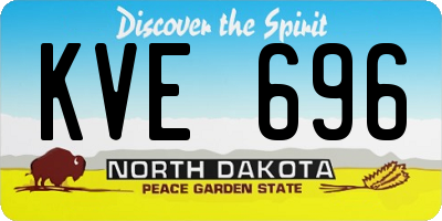 ND license plate KVE696
