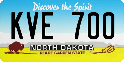 ND license plate KVE700