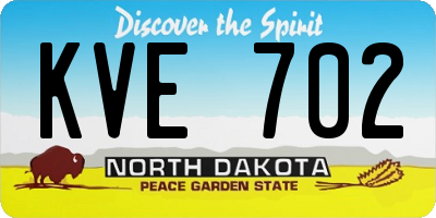 ND license plate KVE702