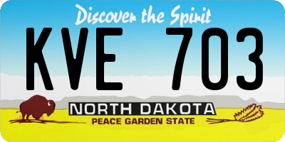 ND license plate KVE703