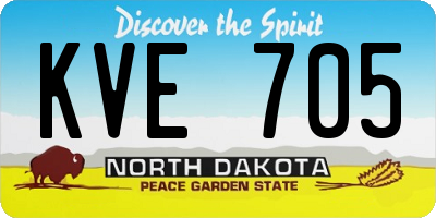 ND license plate KVE705