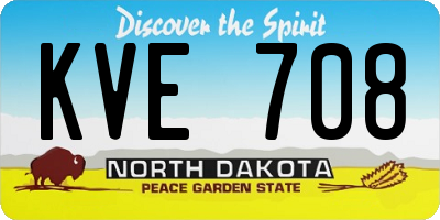 ND license plate KVE708