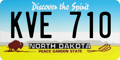 ND license plate KVE710