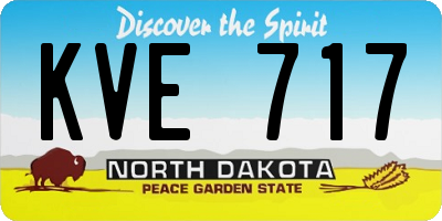 ND license plate KVE717