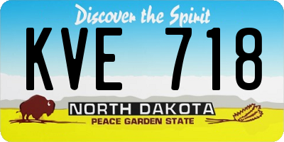 ND license plate KVE718