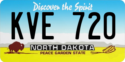ND license plate KVE720