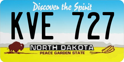ND license plate KVE727