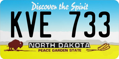 ND license plate KVE733