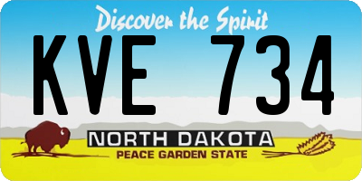 ND license plate KVE734