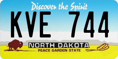ND license plate KVE744