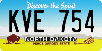 ND license plate KVE754