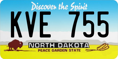 ND license plate KVE755