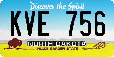 ND license plate KVE756
