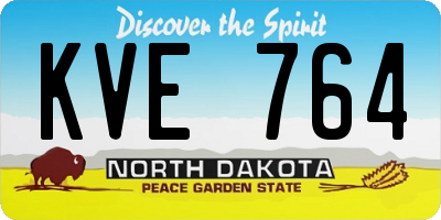 ND license plate KVE764