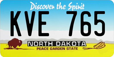 ND license plate KVE765