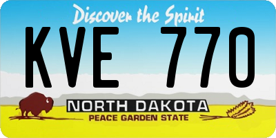 ND license plate KVE770