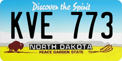 ND license plate KVE773