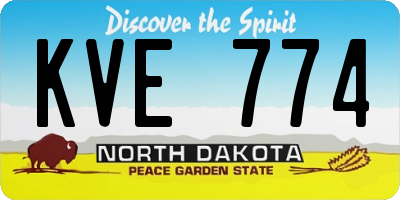 ND license plate KVE774