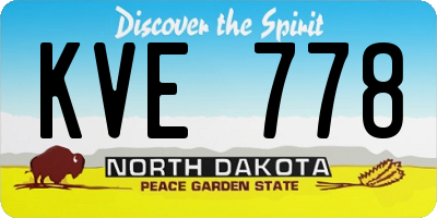 ND license plate KVE778