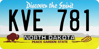 ND license plate KVE781